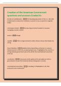 Creation of the American Government&NewLine;questions and answers Graded A&plus;&NewLine;Articles of Confederation -First founding document of the U&period;S&period; 1781-1788&NewLine;&lpar;weaknesses-no executive&comma; no judicial&comma; no power to tax&comma; no power to regulate&NewLine;trade&rpar;&NewLine;central government -the i