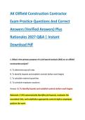 AK Oilfield Construction Contractor &NewLine;Exam Practice Questions And Correct &NewLine;Answers &lpar;Verified Answers&rpar; Plus &NewLine;Rationales 2027 Q&A &vert; Instant &NewLine;Download Pdf 