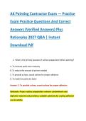 AK Painting Contractor Exam &mdash; Practice &NewLine;Exam Practice Questions And Correct &NewLine;Answers &lpar;Verified Answers&rpar; Plus &NewLine;Rationales 2027 Q&A &vert; Instant &NewLine;Download Pdf 