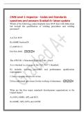 CWB Level 1 Inspector - Codes and Standards&NewLine;questions and answers Graded A&plus; latest update&NewLine;Which of the following codes&sol;standards does NOT deal with fabrication&NewLine;but include the qualification of welding procedures and welding&NewLine;personnel&quest;&NewLine;A&rpar; CSA W59&NewLine;B&rpar; 
