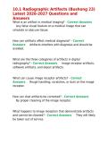 10&period;1 Radiographic Artifacts &lpar;Bushong 23&rpar; Latest 2026-2027 Questions and Answers