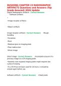 BUSHONG CHAPTER 23 RADIOGRAPHIC ARTIFACTS Questions and Answers &lpar;Top Grade Assured&rpar; 2026