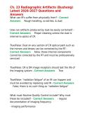 Ch&period; 23 Radiographic Artifacts &lpar;Bushong&rpar; Latest 2026-2027 Questions and Answers