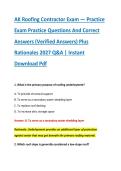 AK Roofing Contractor Exam &mdash; Practice &NewLine;Exam Practice Questions And Correct &NewLine;Answers &lpar;Verified Answers&rpar; Plus &NewLine;Rationales 2027 Q&A &vert; Instant &NewLine;Download Pdf