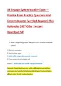 AK Sewage System Installer Exam &mdash; &NewLine;Practice Exam Practice Questions And &NewLine;Correct Answers &lpar;Verified Answers&rpar; Plus &NewLine;Rationales 2027 Q&A &vert; Instant &NewLine;Download Pdf 
