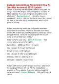 Dosage Calculations Assignment Q & As &lpar;Verified Answers&rpar; 2026 Update