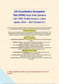 US Constitution Exemption Test &lpar;UGA&rpar; Study Guide Questions with 100&percnt; Verified Answers &vert; Latest Update 2026 &ndash; 2027 &lpar;Graded A&plus;&rpar;&NewLine;