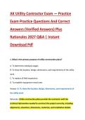 AK Utility Contractor Exam &mdash; Practice &NewLine;Exam Practice Questions And Correct &NewLine;Answers &lpar;Verified Answers&rpar; Plus &NewLine;Rationales 2027 Q&A &vert; Instant &NewLine;Download Pdf 