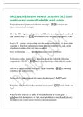 GACE Special Education General Curriculum &lpar;581&rpar; Exam&NewLine;questions and answers Graded A&plus; latest update&NewLine;What is the primary purpose of reflective teaching&quest; - To critique and&NewLine;improve instructional strategies&NewLine;All of the following research questions would lea