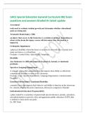 GACE Special Education General Curriculum 082 Exam&NewLine;questions and answers Graded A&plus; latest update&NewLine;Assessment&NewLine;tools used to evaluate student growth and determine whether educational&NewLine;goals are being met&period;&NewLine;Traumatic Brain Injury &lpar;TBI&rpar;&NewLine;an injury that occu