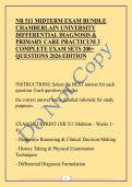 NR 511 MIDTERM EXAM BUNDLE CHAMBERLAIN UNIVERSITY DIFFERENTIAL DIAGNOSIS & PRIMARY CARE PRACTICUM 3 COMPLETE EXAM SETS 200&plus; QUESTIONS 2026 EDITION