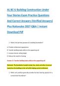 AL BC-U Building Construction Under &NewLine;Four Stories Exam Practice Questions &NewLine;And Correct Answers &lpar;Verified Answers&rpar; &NewLine;Plus Rationales 2027 Q&A &vert; Instant &NewLine;Download Pdf