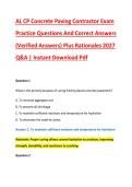 AL CP Concrete Paving Contractor Exam &NewLine;Practice Questions And Correct Answers &NewLine;&lpar;Verified Answers&rpar; Plus Rationales 2027 &NewLine;Q&A &vert; Instant Download Pdf