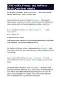 C458 Health&comma; Fitness&comma; and Wellness Study Questions rated A&period;
