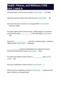 Health Fitness&comma; and Wellness C458 Exam Questions and Answers &lpar;Rated A&plus;&period;