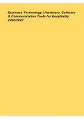 Business Technology Hardware Software Communication Tools Hospitality Study Guide 2026&sol; 2027