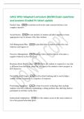 GACE SPED Adapted Curriculum &lpar;83&sol;84&rpar; Exam questions&NewLine;and answers Graded A&plus; latest update&NewLine;Parallel Task - A task that involves the same concepts but has a less&NewLine;complex objective&NewLine;Social Stories - Provide models of conduct and allow students to learn&NewLine;app