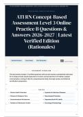 ATI RN Concept-Based Assessment Level 3 Online Practice B Questions & Answers 2026&sol;2027 Latest Verified Edition &lpar;Rationales&rpar;