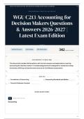 WGU C213 Accounting for Decision Makers Questions & Answers 2026&sol;2027 Latest Exam Edition