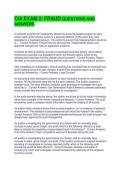 CIA EXAM 2 FRAUD QUESTIONS AND ANSWERS