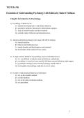 Test Bank for Essentials of Understanding Psychology 14th Edition by Robert Feldman 2026&sol;2027 &ndash; Verified Answers