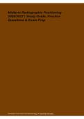 Midterm Radiographic Positioning Study Guide Practice Questions Exam Prep 2026&sol; 2027