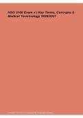 NSG 3160 Exam 4 Key Terms Concepts Medical Terminology Study Guide 2026&sol; 2027