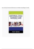 Test Bank for Davis Advantage for Maternal-Child Nursing Care 3rd Edition by Meredith Scannell 2026&sol;2027 &ndash; Verified Answers