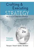 Test Bank for Crafting and Executing Strategy&colon; Concepts and Cases &ndash; The Quest for Competitive Advantage by Thompson Full Chapters 2026&sol;2027 &ndash; Verified Answers
