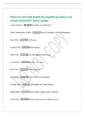 Maternal and Child Health Nursing RLE questions and&NewLine;answers Graded A&plus; latest update&NewLine;United Nations - The SDG was adopted by&NewLine;Three Dimensions of SDG - Social&comma; Economic&comma; and Environmental&NewLine;First SDG - No Poverty&NewLine;Second SDG - Zero Hunger&NewLine;Third SDG - Goo