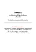 RETA CIRO Certified Industrial Refrigeration Operator Certification Exam Questions with Answers and Rationales&vert; Guaranteed Pass