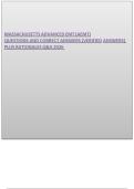 MASSACHUSETTS ADVANCED EMT &lpar;AEMT&rpar;&NewLine;QUESTIONS AND CORRECT ANSWERS &lpar;VERIFIED ANSWERS&rpar;&NewLine;PLUS RATIONALES Q&A 2026