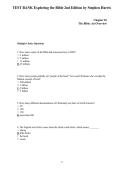 Test Bank for Exploring the Bible&comma; 2nd Edition by Stephen L&period; Harris &ndash; Practice Questions&comma; Answers & Exam Review 2026&sol;2027