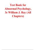 Test Bank Abnormal Psychology 3rd Edition by William Ray &ndash; All Chapters