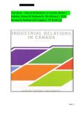 Test Bank Industrial Relations in Canada 4th Edition by Robert Hebdon&comma; Thomas Brown & Walsworth