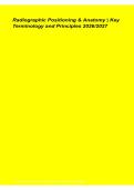 Radiographic Positioning Anatomy Key Terminology Principles Study Guide 2026&sol; 2027
