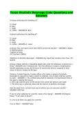 Texas Alcoholic Beverage Code Questions and Answers