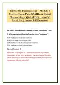 NURS 251 Pharmacology &ndash; Module 8 &NewLine;Practice Exam Pain&comma; NSAIDs&comma; & Opioid &NewLine;Pharmacology  Q&A &lpar;PDF&rpar; &vert; 2026&sol;27 &NewLine;Rated A&plus; &vert; Instant Pdf Download