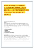 Barkley AGACNP ACTUAL EXAM ALL &NewLine;QUESTIONS AND ANSWERS ALREADY &NewLine;GRADED A&plus;&period; 100&percnt; VERIFIED SOLUTIONS &vert; &NewLine;UPDATED PER LATEST GUIDELINES &vert; &NewLine;GRADED A&plus;