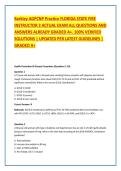 Barkley AGPCNP Practice FLORIDA STATE FIRE &NewLine;INSTRUCTOR 3 ACTUAL EXAM ALL QUESTIONS AND &NewLine;ANSWERS ALREADY GRADED A&plus;&period; 100&percnt; VERIFIED &NewLine;SOLUTIONS &vert; UPDATED PER LATEST GUIDELINES &vert; &NewLine;GRADED A&plus; 