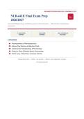 NUR-641E FINAL EXAM PREP Actual Exam 2026&sol;2027 &ndash; Complete Exam-Style Questions &vert; 100&percnt; Verified &ndash; Pass Guaranteed &ndash; A&plus; Graded