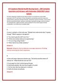 ATI Capstone Mental Health Nursing Exam &ndash; 200 Complete Questions and Answers with Rationales 2026&sol;2027 Latest Update 