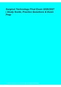 Surgical Technology Final Exam Study Guide Practice Questions Exam Prep 2026&sol; 2027