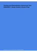 Testing and Remediation Advanced Test Study Guide Exam Prep 2026&sol; 2027