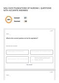 WGU D439 FOUNDATIONS OF NURSING QUESTIONS WITH ACCURATE ANSWERS