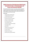NR 601 Primary Care of the Maturing and Aged Family &vert; &NewLine;Comprehensive Exam 1-3 Review Questions and &NewLine;Answers with Rationales 2026&sol;2027 
