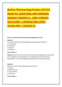 Barkley Pharmacology Practice ACTUAL &NewLine;EXAM ALL QUESTIONS AND ANSWERS &NewLine;ALREADY GRADED A&plus;&period; 100&percnt; VERIFIED &NewLine;SOLUTIONS &vert; UPDATED PER LATEST &NewLine;GUIDELINES &vert; GRADED A&plus; 