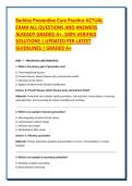 Barkley Preventive Care Practice ACTUAL &NewLine;EXAM ALL QUESTIONS AND ANSWERS &NewLine;ALREADY GRADED A&plus;&period; 100&percnt; VERIFIED &NewLine;SOLUTIONS &vert; UPDATED PER LATEST &NewLine;GUIDELINES &vert; GRADED A&plus;