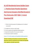 AL H&sol;R Residential Home Builder Exam &NewLine;&mdash; Practice Exam Practice Questions &NewLine;And Correct Answers &lpar;Verified Answers&rpar; &NewLine;Plus Rationales 2027 Q&A &vert; Instant &NewLine;Download Pdf
