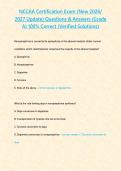NCCAA Certification Exam   &lpar;New 2026 2027 Update&rpar; Questions & Answers -Grade A- 100- Correct &lpar;Verified Solutions&rpar;&period;